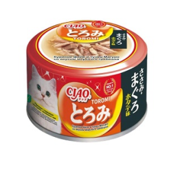 ..Inaba (Инаба) Консервированный корм для кошек  Куриное филе и тунец Магуро с кальмаром в бульоне 80гр