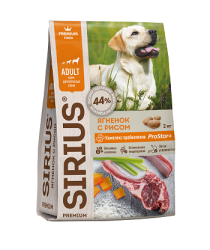 Sirius (Сириус) Сухой корм для собак всех пород Ягненок/рис 2кг